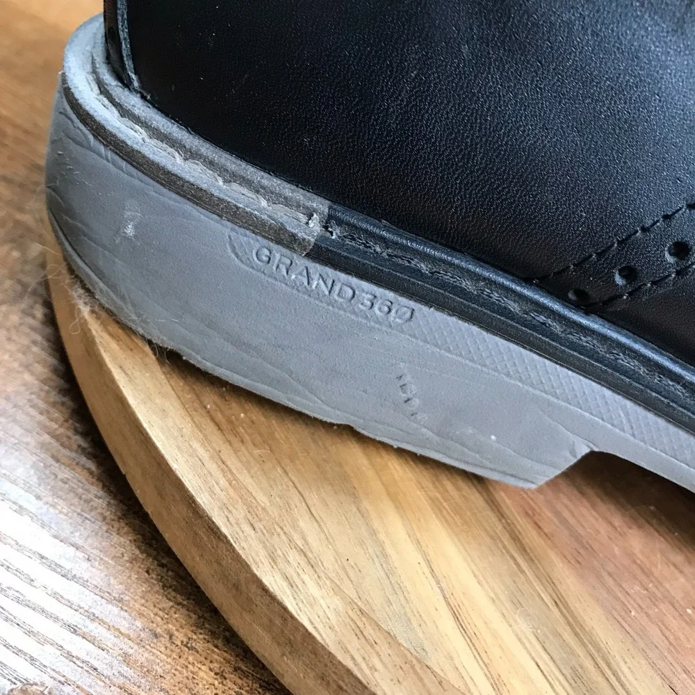 Cole‎ Haan Go To Wingtip Oxford Mens 10M Black Leather Dress Derby Shoes